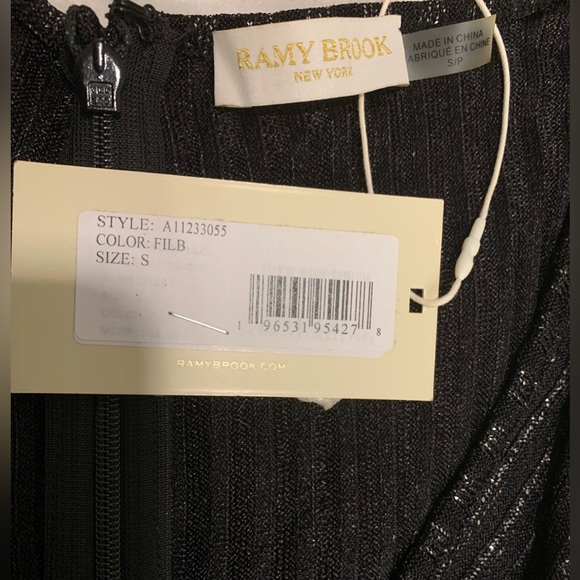 Ramy Brook Alma Black Metallic Mini Cocktail And Party Dress size Small NWT - Picture 10 of 16